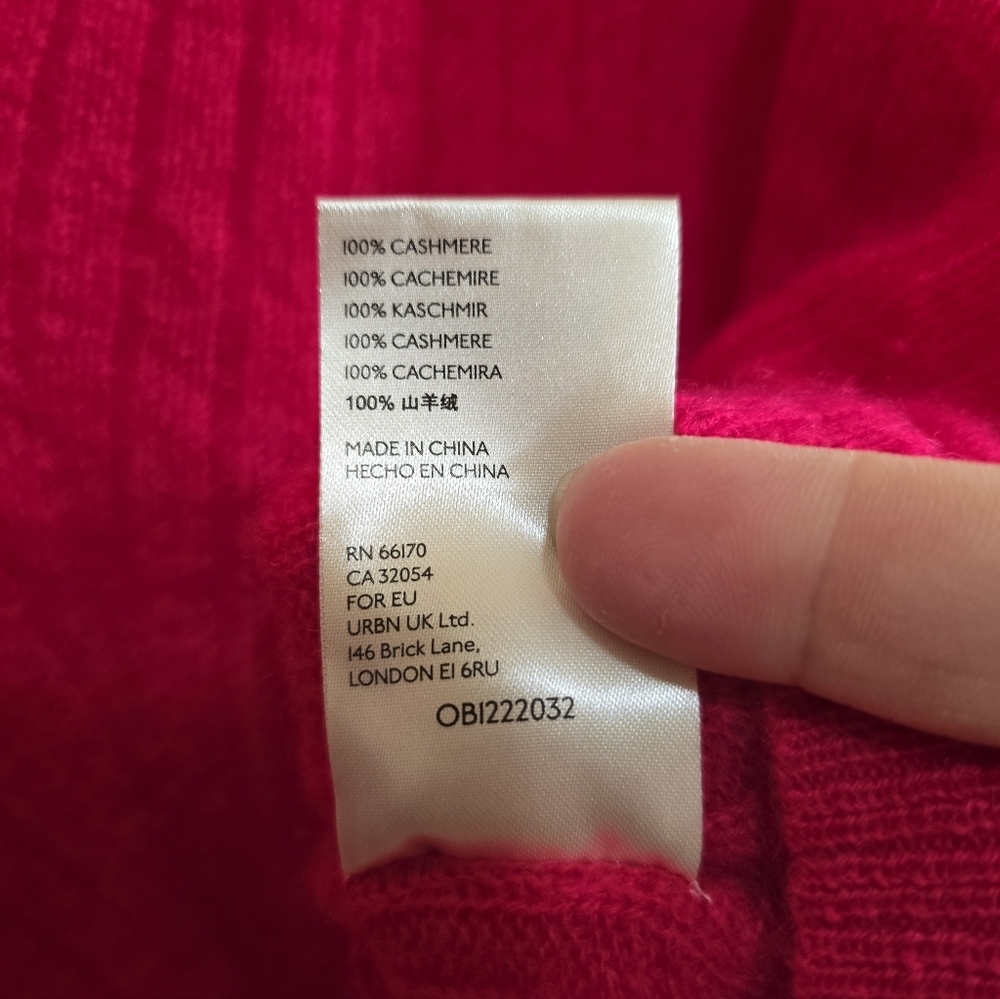Free People Elias Cashmere Sweater in Hot Pink XS Soft Cozy V-neck - Picture 8 of 8